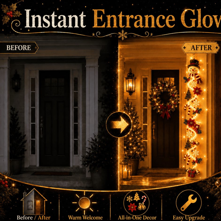 ⏳ Last Day 49% OFF – 🎄Glowing Christmas Door Hanger | 6 Festive Lighted Designs with Warm Glow, Dimensional Details & Space-Saving Vertical Décor ✨