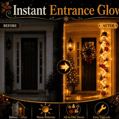 ⏳ Last Day 49% OFF – 🎄Glowing Christmas Door Hanger | 6 Festive Lighted Designs with Warm Glow, Dimensional Details & Space-Saving Vertical Décor ✨