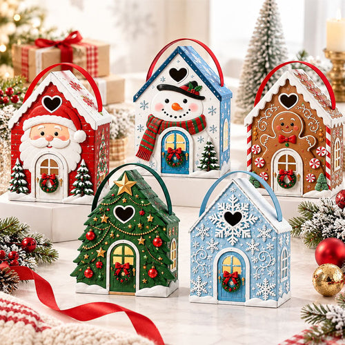 Christmas Cottage Gift Box – 5 Festive Designs for Candy & Small Gifts