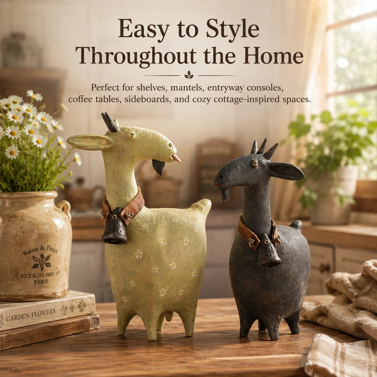 🔥Whimsical Farmhouse Goat Figurines🐐