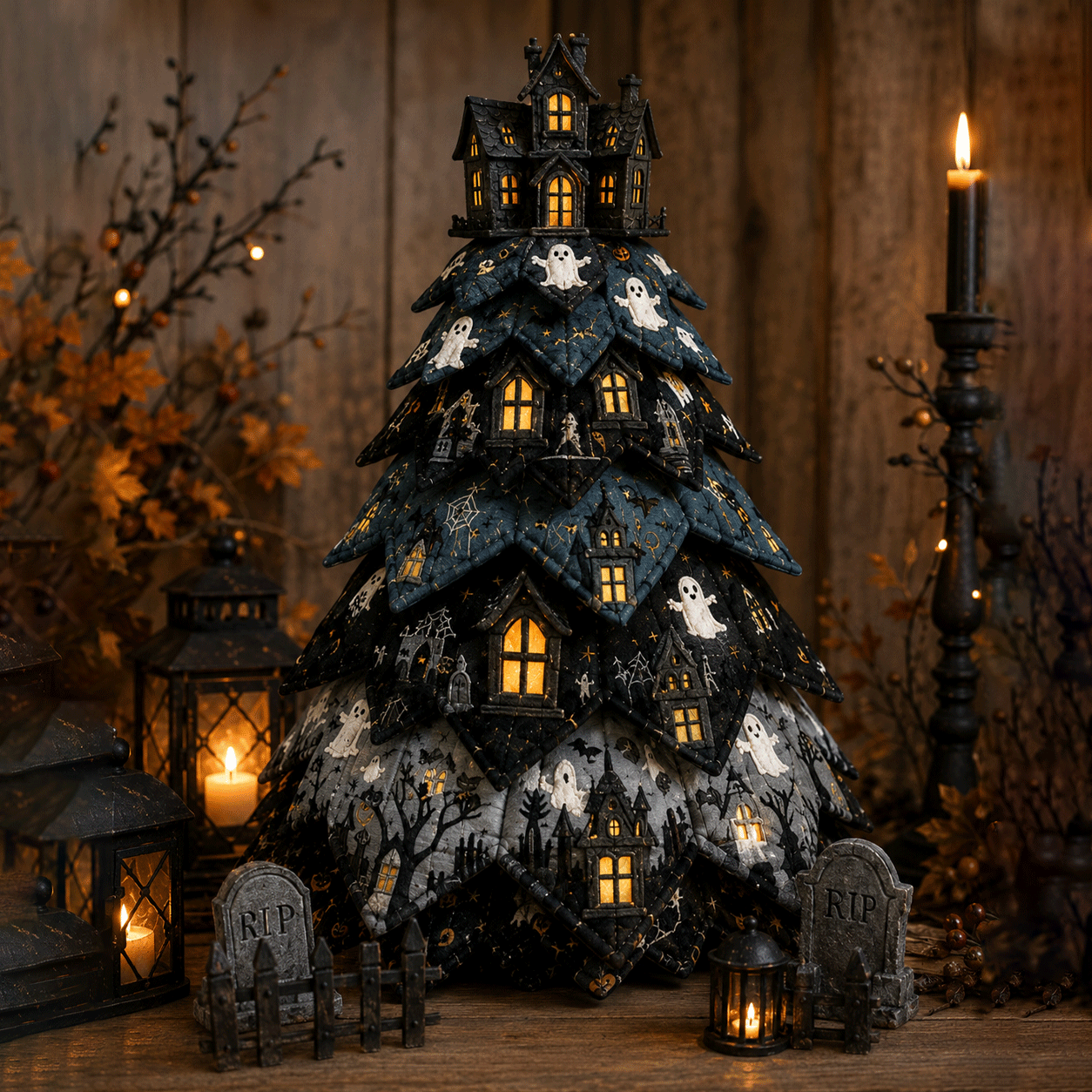 🔥Last Day 49% OFF - 🎃DIY Halloween Quilted Fabric Tree Kit