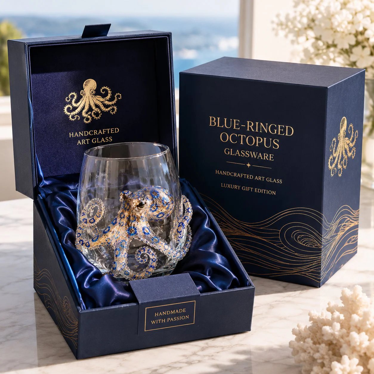 Last Day Promotion: The Perfect Beach House Gift 3d Ocean Animal Artisan Glassware