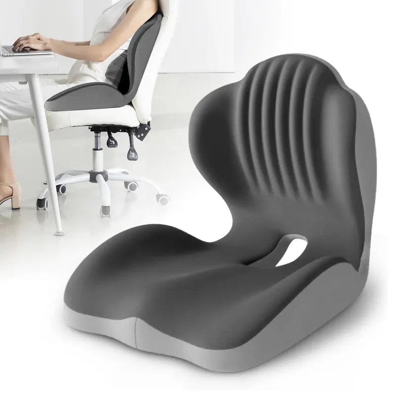 Ergonomic Memory Foam Seat Cushion with Lumbar & Back Support, Relieves Back Pain,Reduces Pressure