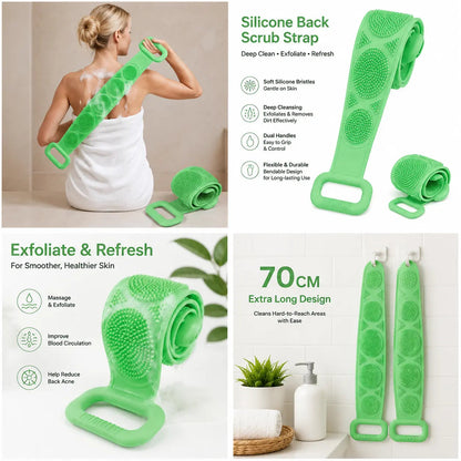 💦Summer Limited-Time 50% OFF 🛁Double-Sided Silicone Back Scrubber- Easily exfoliate dead skin