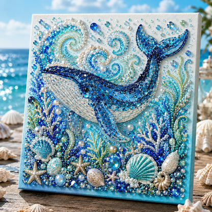 Ocean Theme Pearl Art DIY Kit I 3D Sparkling Coastal Wall Decor
