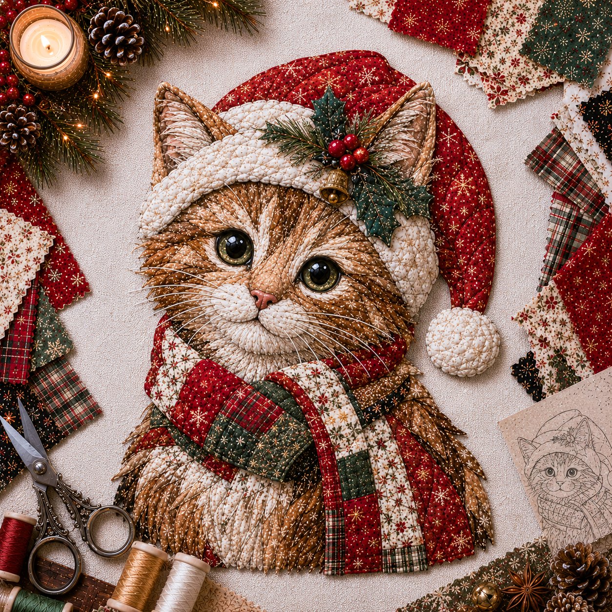 🔥LAST DAY 49% OFF - 🎅Christmas Patchwork Fabric DIY Decor Kit