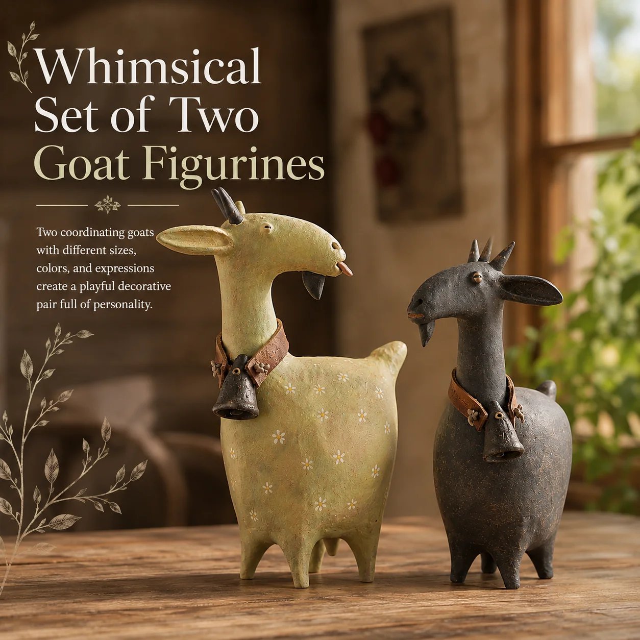 🔥Whimsical Farmhouse Goat Figurines🐐