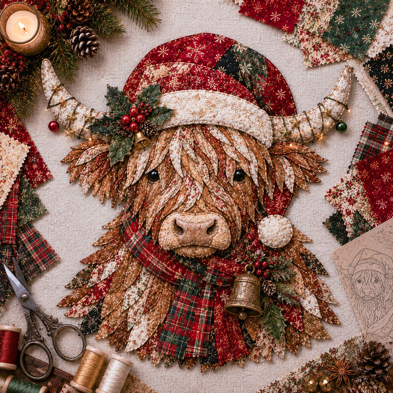 🔥LAST DAY 49% OFF - 🎅Christmas Patchwork Fabric DIY Decor Kit