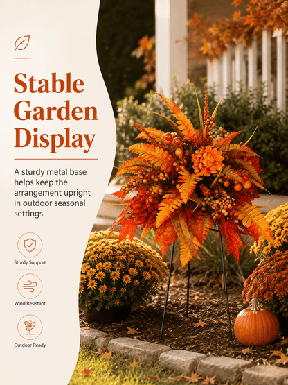 🍂Autumn Harvest Floral Garden Stake Arrangement
