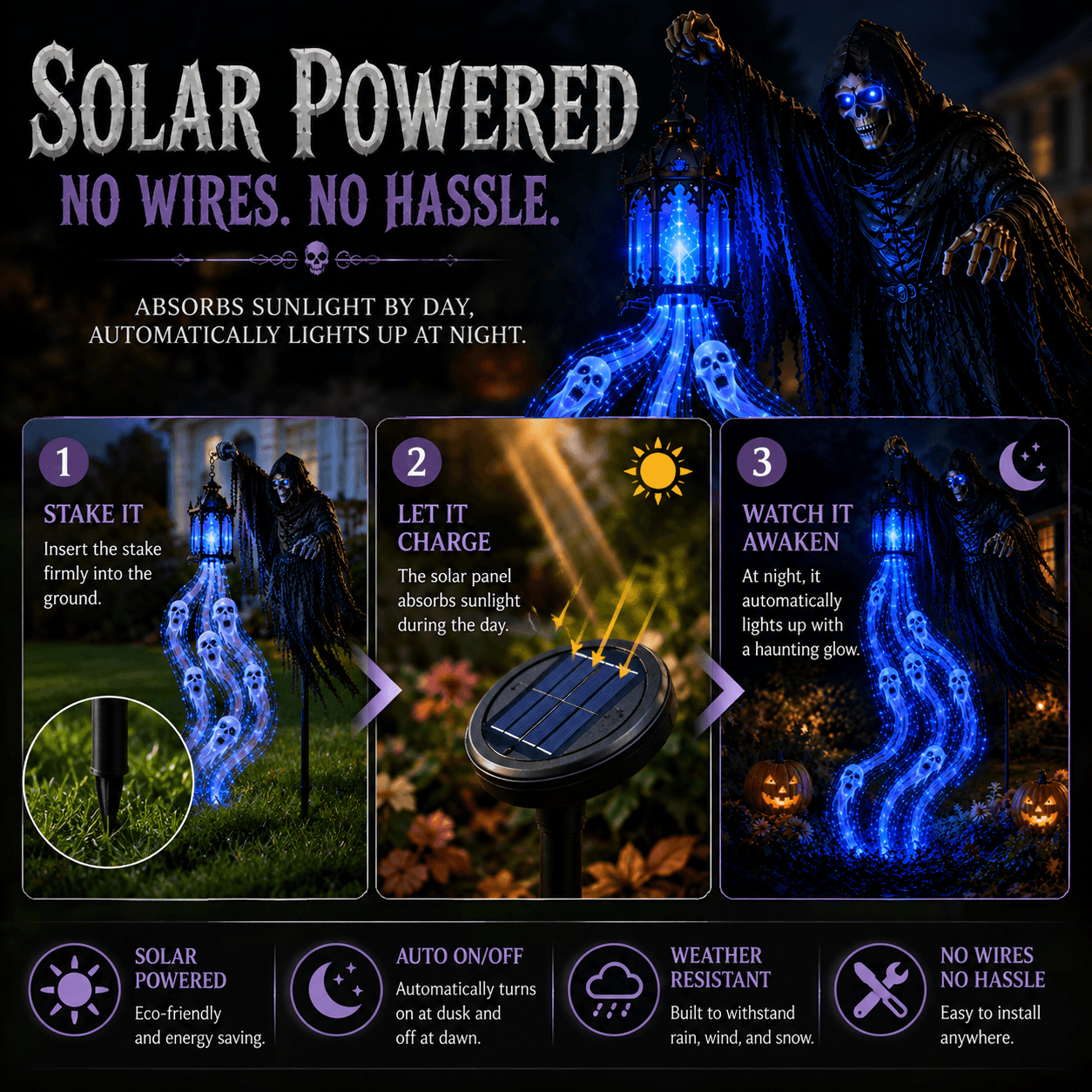 🎁Today 49% OFF🎁💀Halloween Soul Harvester Animated Garden Light