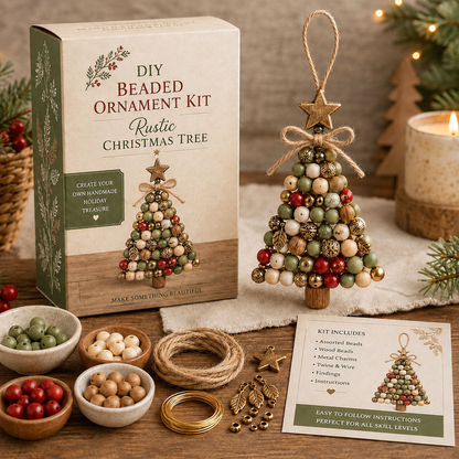 🎄DIY Christmas Tree Beaded Ornament Kit- Craft your own sparkling holiday keepsake!✨💎