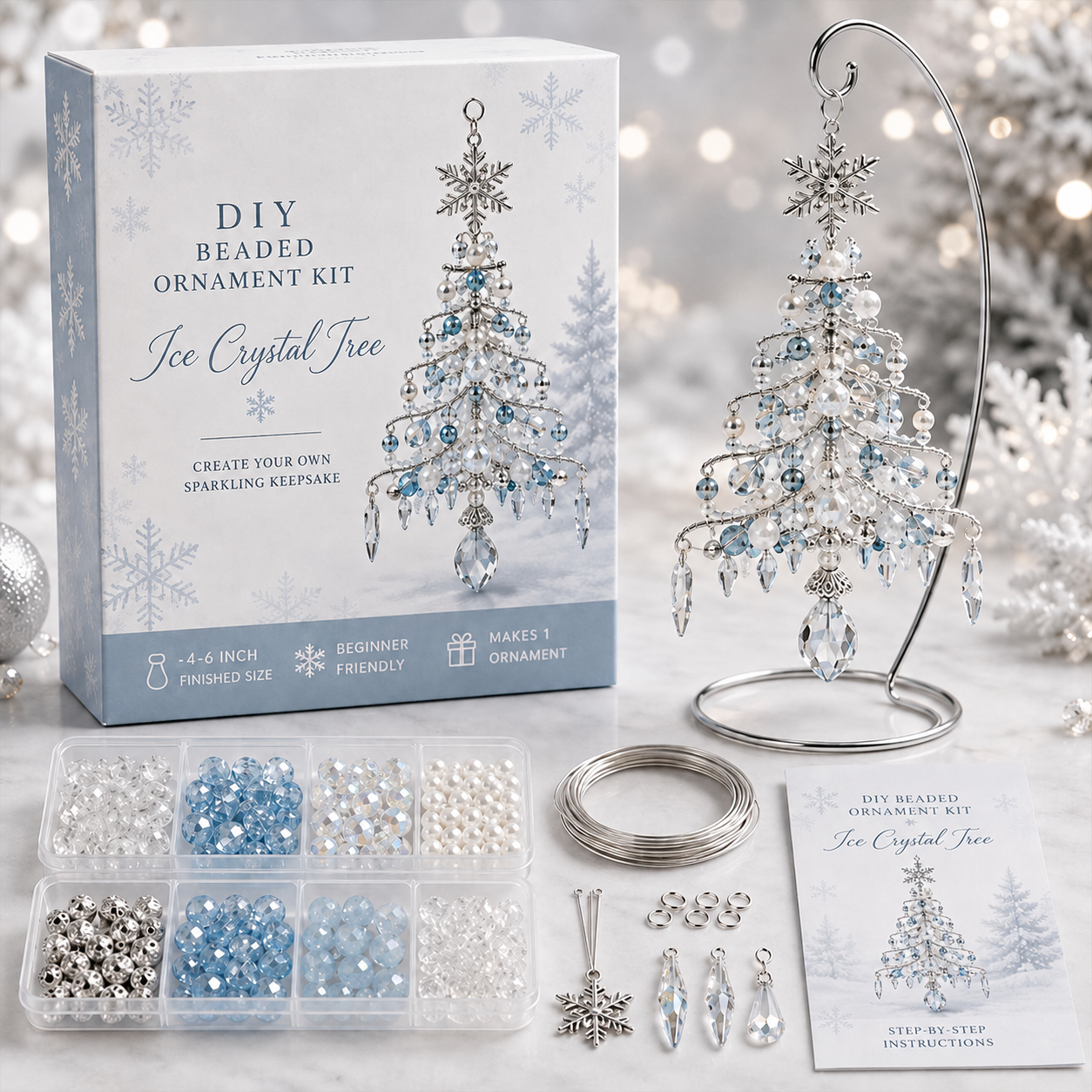 🎄DIY Christmas Tree Beaded Ornament Kit- Craft your own sparkling holiday keepsake!✨💎
