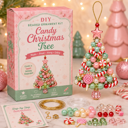 🎄DIY Christmas Tree Beaded Ornament Kit- Craft your own sparkling holiday keepsake!✨💎