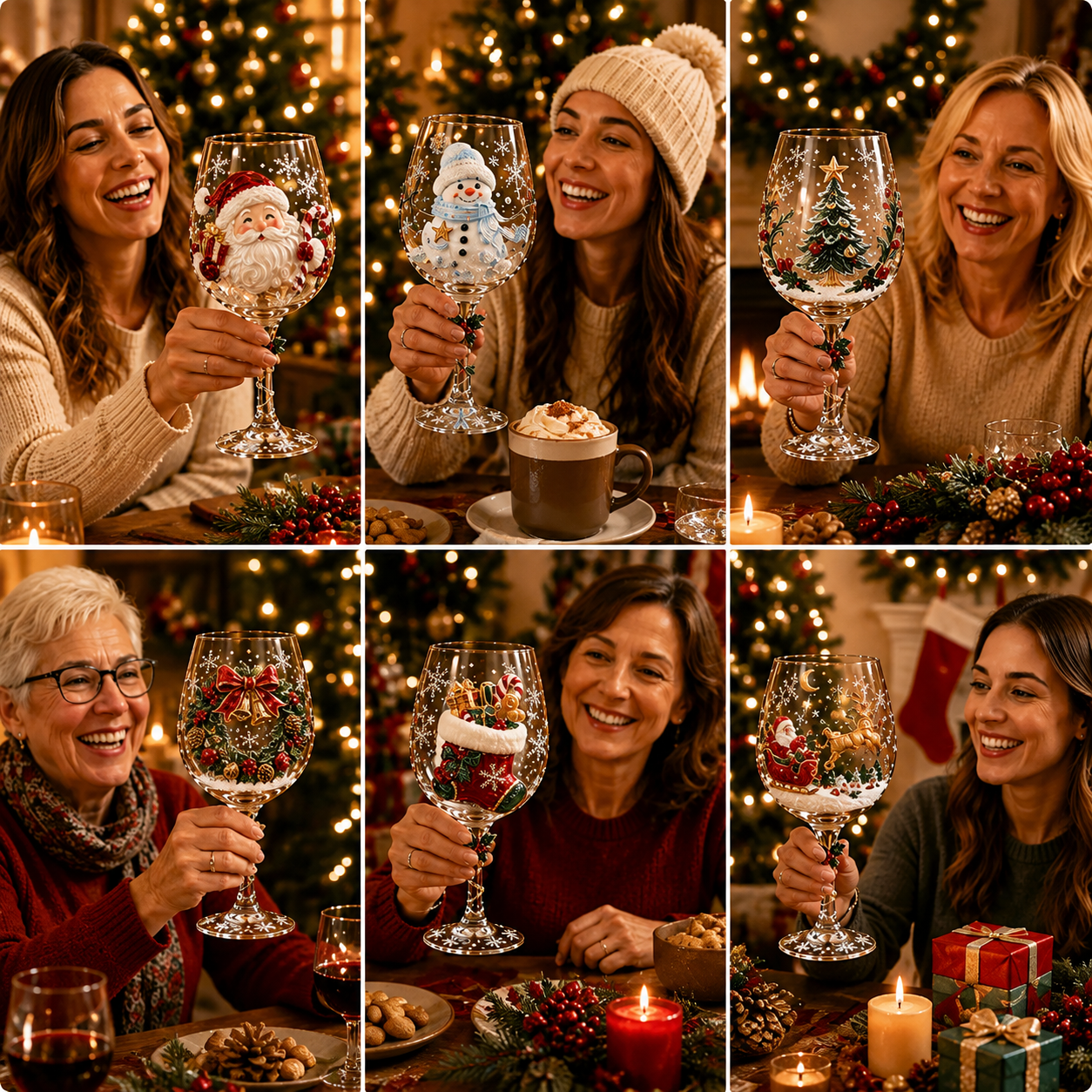 🔥🎁Christmas 3D Wine Glass Collection Gift Box Set✨