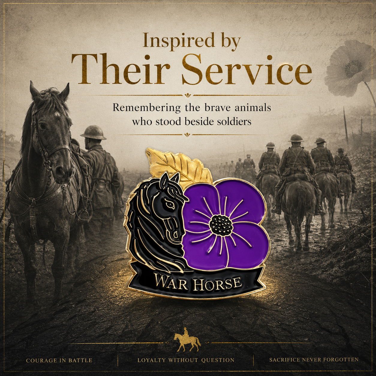 Limited Edition War Horse Purple 111th Anniversary Remembrance Brooch