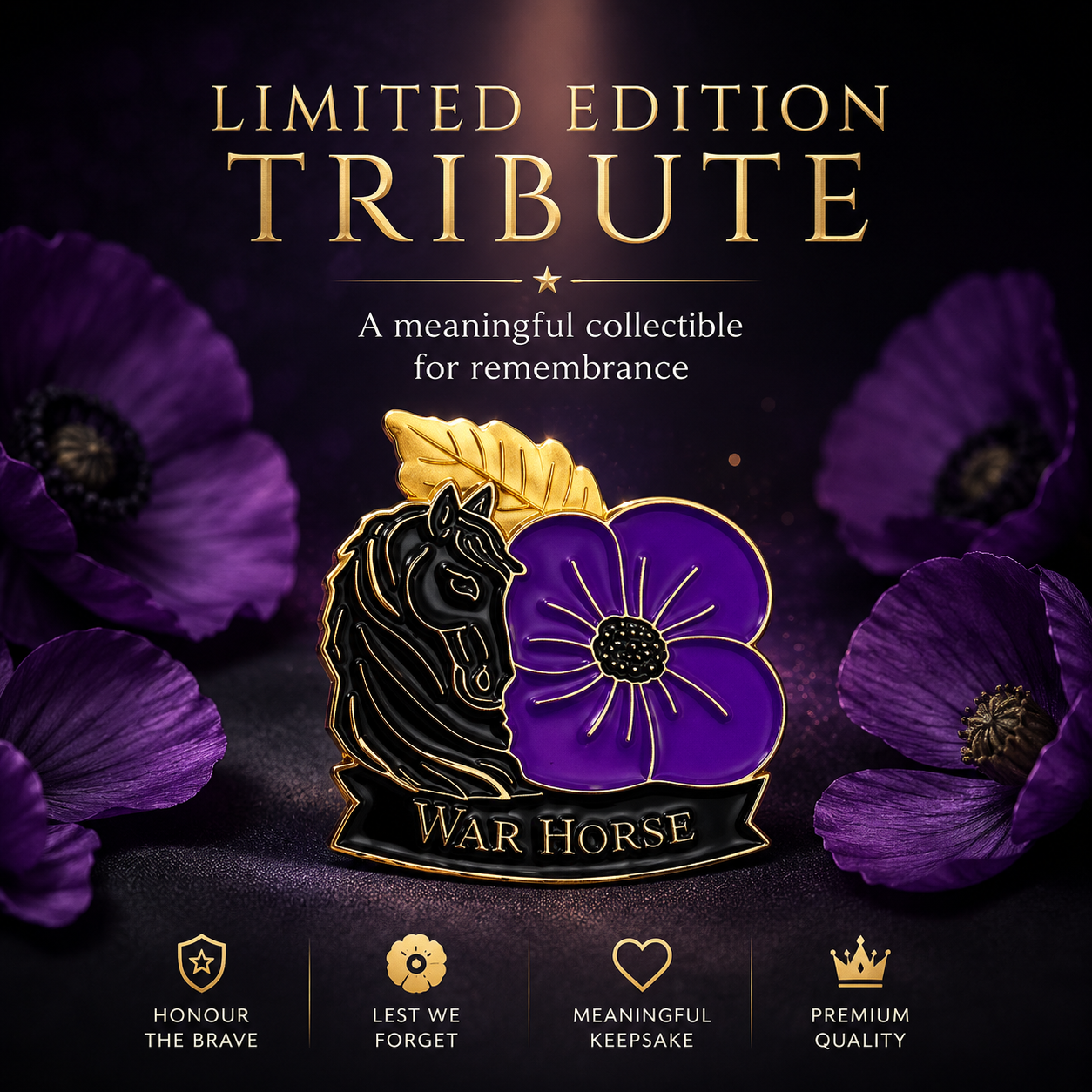 Limited Edition War Horse Purple 111th Anniversary Remembrance Brooch