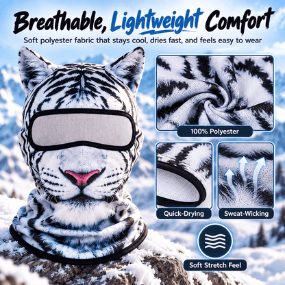 🔥3D Cat Ski Mask with Ears Funny Windproof Balaclava for Skiing & Festivals
