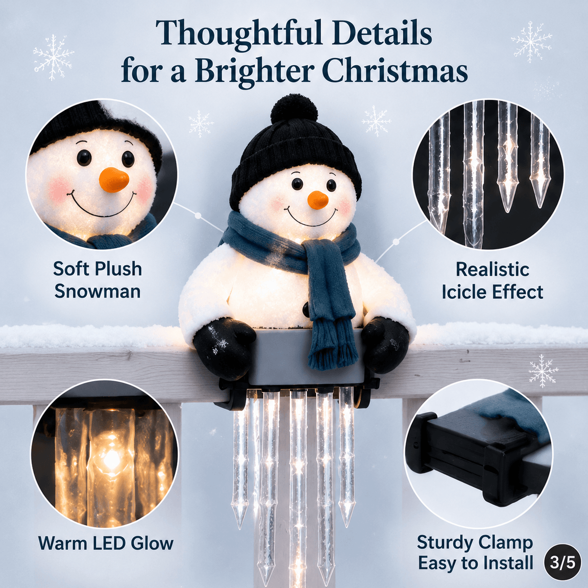 🔥HOT SALE 49% OFF - ⛄ WinterGlow Snowman Icicle Light Decor