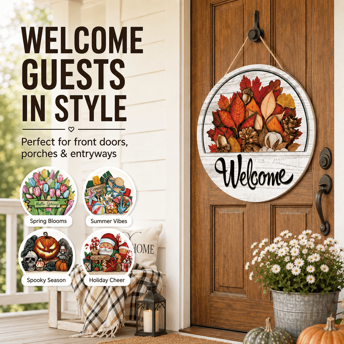 🔥 LIMITED-TIME 49% OFF — 16 Pcs Interchangeable Welcome Sign for Front Door