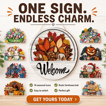 🔥 LIMITED-TIME 49% OFF — 16 Pcs Interchangeable Welcome Sign for Front Door
