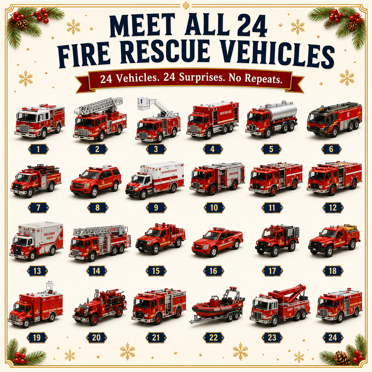 🚜Build the Fleet Collection 24- Day Vehicle Advent Calendar Series |✨A New Adventure Every Morning