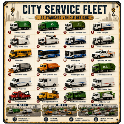 🚜Build the Fleet Collection 24- Day Vehicle Advent Calendar Series |✨A New Adventure Every Morning