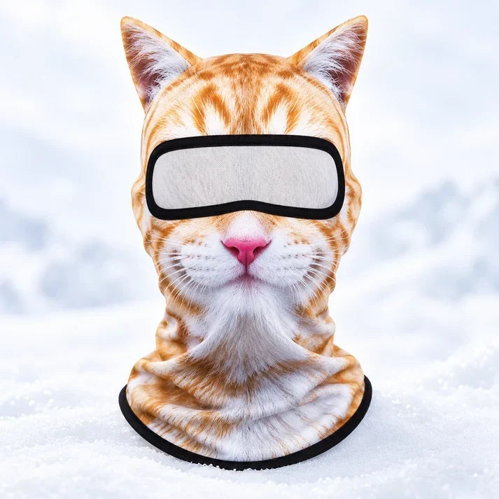 🔥3D Cat Ski Mask with Ears Funny Windproof Balaclava for Skiing & Festivals