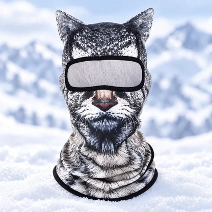 🔥3D Cat Ski Mask with Ears Funny Windproof Balaclava for Skiing & Festivals