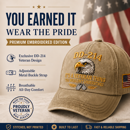 DD-214 Veteran Embroidered Cap