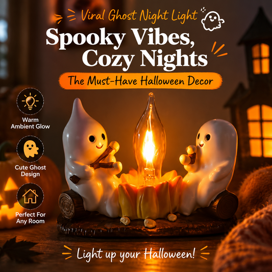 👻Halloween Ghost Flame Night Light- LED Ambient Lamp