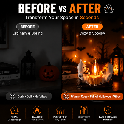 👻Halloween Ghost Flame Night Light- LED Ambient Lamp