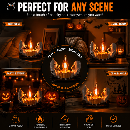 👻Halloween Ghost Flame Night Light- LED Ambient Lamp