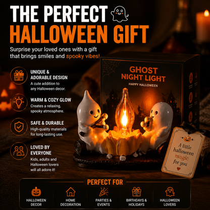 👻Halloween Ghost Flame Night Light- LED Ambient Lamp