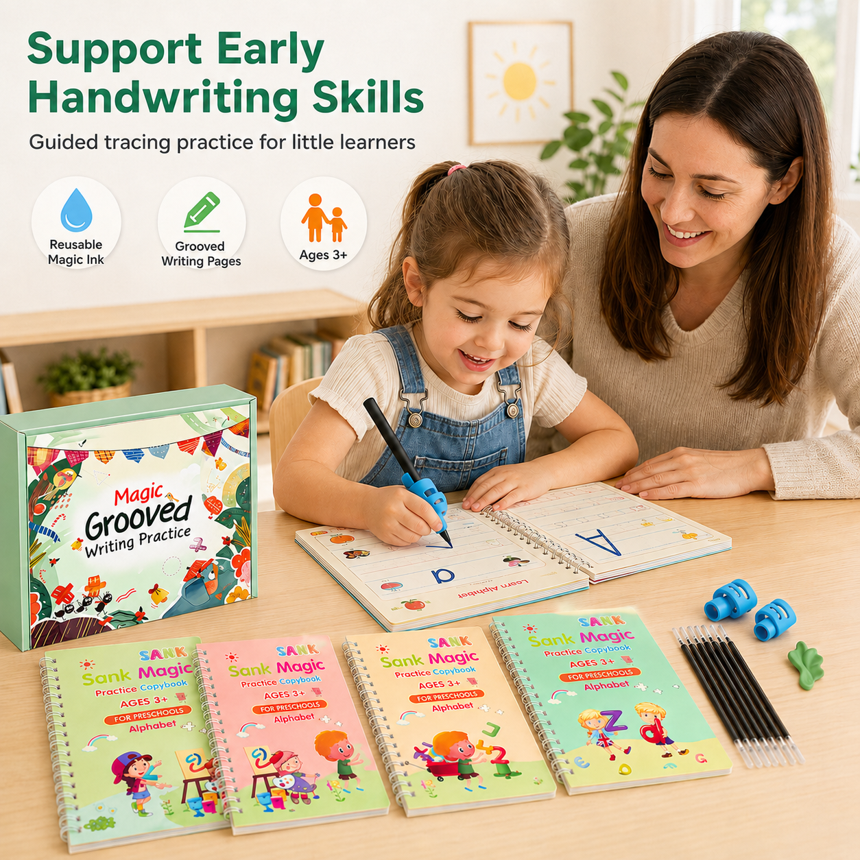 MagicBook|Kids Practice Copybook Set (4Pcs/Set)