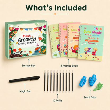 MagicBook|Kids Practice Copybook Set (4Pcs/Set)