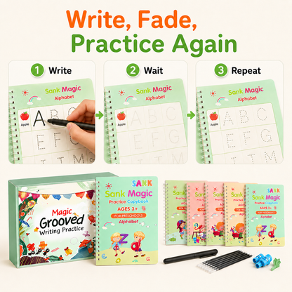 MagicBook|Kids Practice Copybook Set (4Pcs/Set)