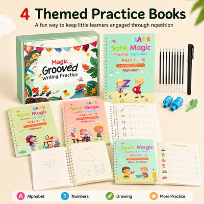 MagicBook|Kids Practice Copybook Set (4Pcs/Set)