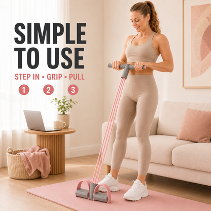 💪4-Tube Pedal Resistance Trainer - Full - Body Home Workout