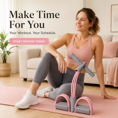 💪4-Tube Pedal Resistance Trainer - Full - Body Home Workout