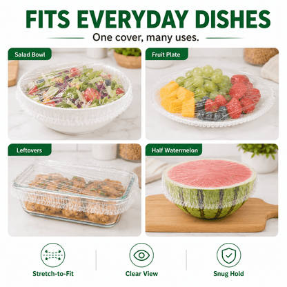 100PCS Disposable Stretch Food Covers for Bowls & Plates🛒