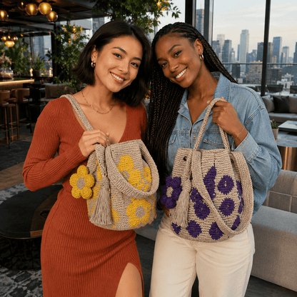 Handwoven Flower Bucket Bag