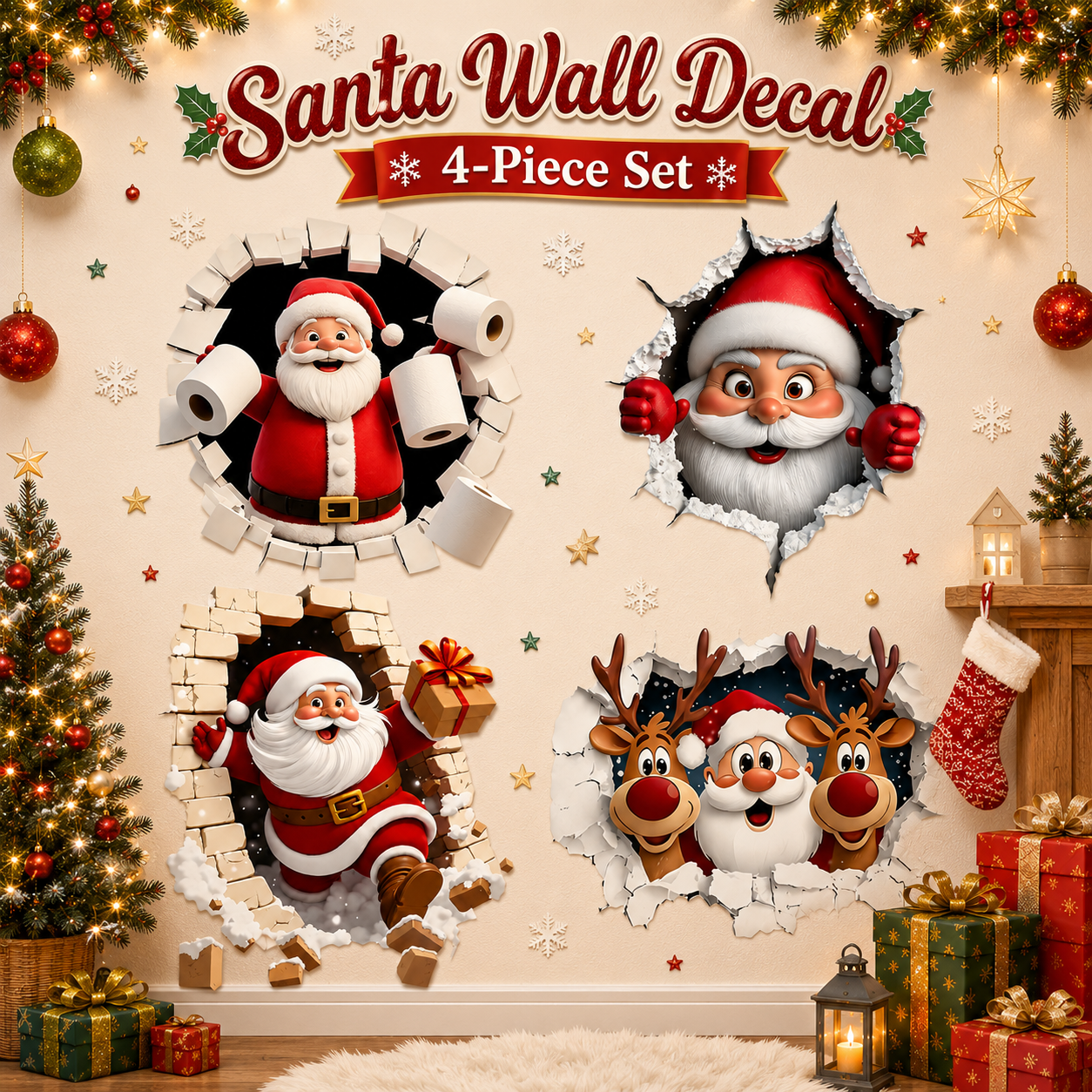 😍Santa Claus Wall Sticker