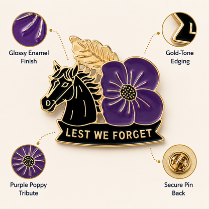 Limited Edition War Horse Purple 111th Anniversary Remembrance Brooch