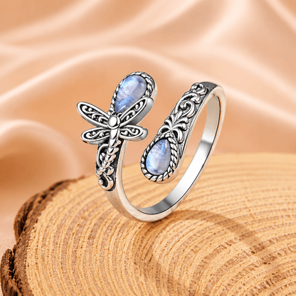 🔥Last Day 50% OFF🌙 Moonstone Bloom Ring I Vintage Style ·  Adjustable Fit ·  Timeless Elegance