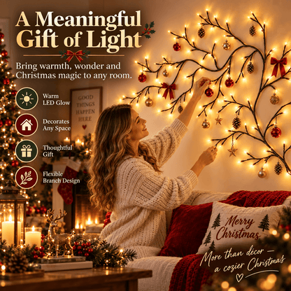 ✨Flexible LED Branch Lights | Remote- Controlled Holiday Wall Decor