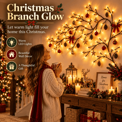 ✨Flexible LED Branch Lights | Remote- Controlled Holiday Wall Decor