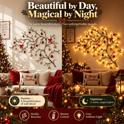 ✨Flexible LED Branch Lights | Remote- Controlled Holiday Wall Decor