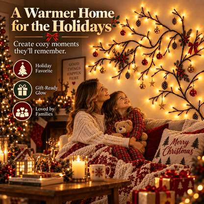 ✨Flexible LED Branch Lights | Remote- Controlled Holiday Wall Decor