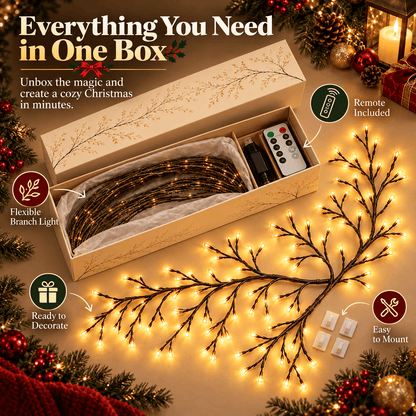 ✨Flexible LED Branch Lights | Remote- Controlled Holiday Wall Decor