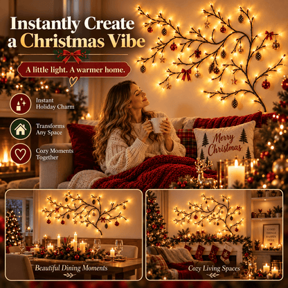 ✨Flexible LED Branch Lights | Remote- Controlled Holiday Wall Decor